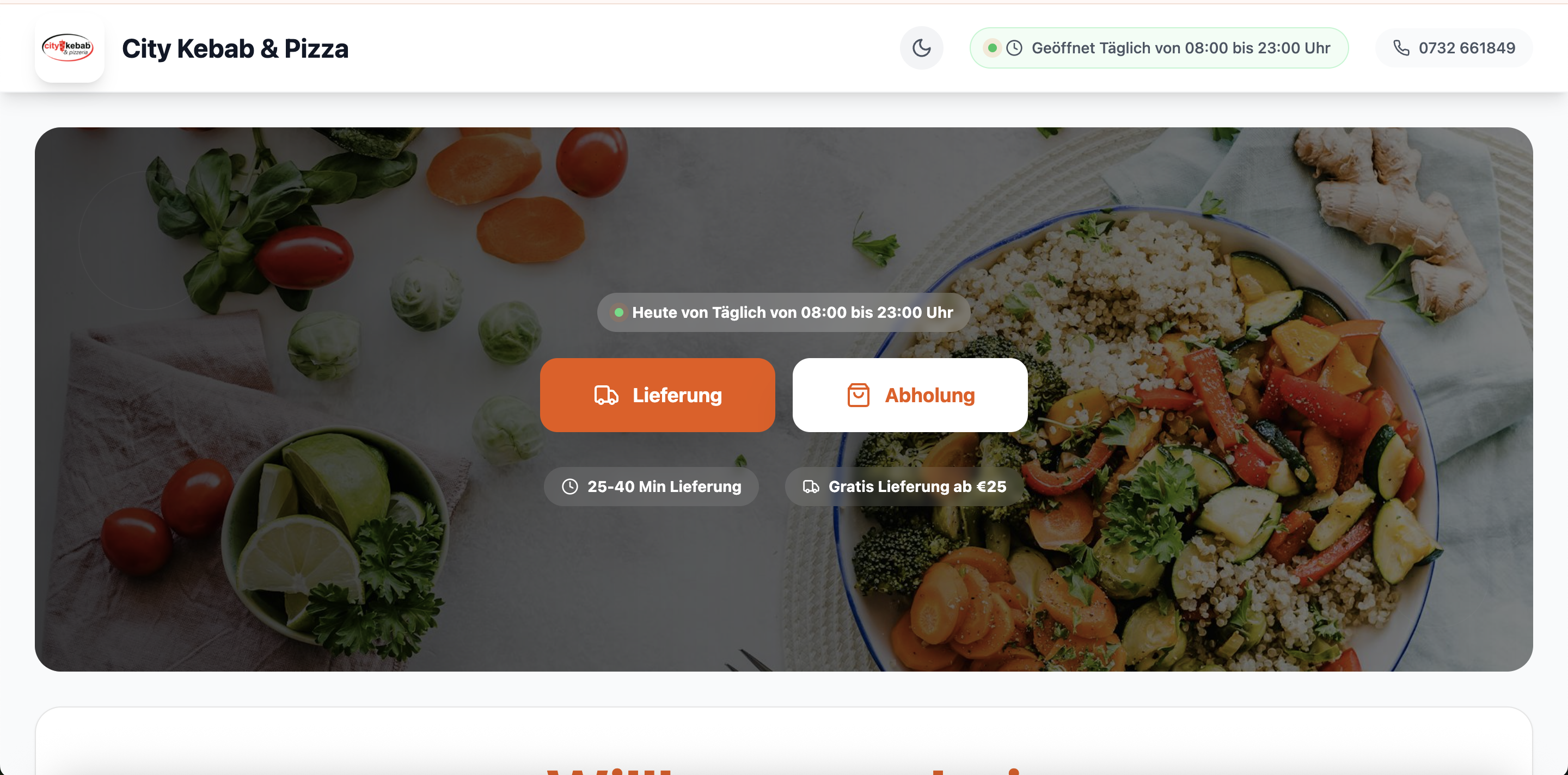 City Kebab & Pizza - Online Bestellsystem Beispiel